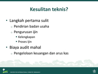 Sistem Verifikasi Legalitas Kayu dan Usaha Mikro, Kecil dan Menengah: Beberapa gagasan