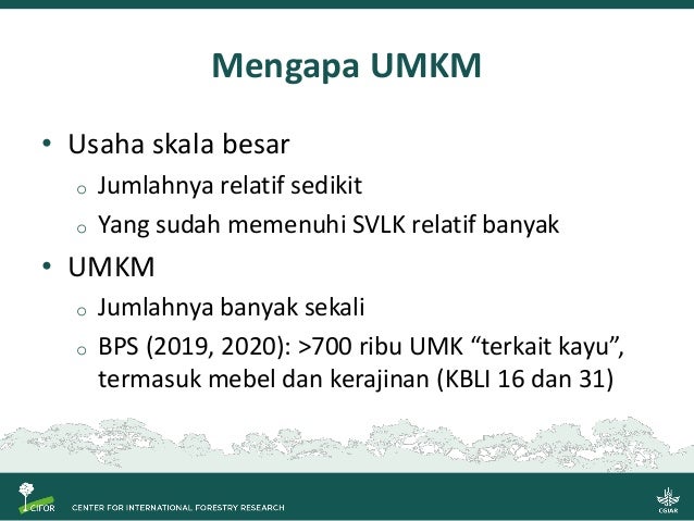 Sistem Verifikasi Legalitas Kayu Dan Usaha Mikro Kecil Dan Menengah