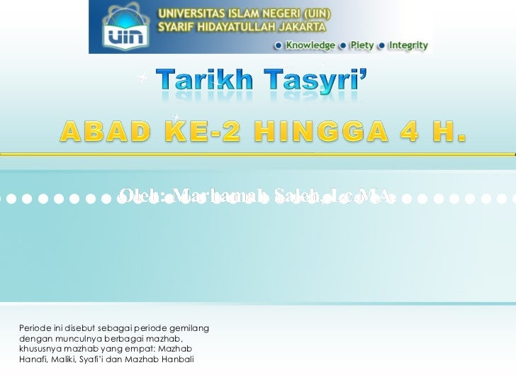 Perkembangan Tarikh Tasyri Zaman Mazhab Syafi'i