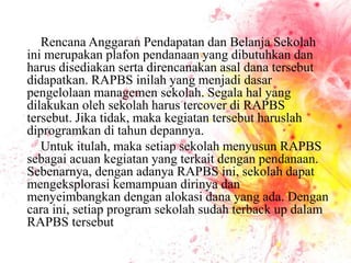Rapbs Presentasi adm. keuangan (rencana anggaran belanja sekolah) | PPTX