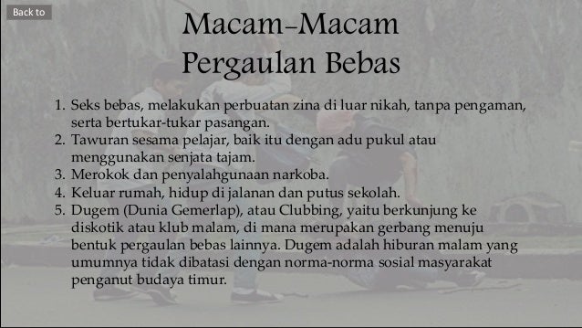 Pendidikan Agama Islam Kelas X Pergaulan Bebas Pengertian Dampak