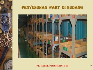 PENYUSUNAN PART di GUDANG
PT. KABELINDO MURNI Tbk 36
 