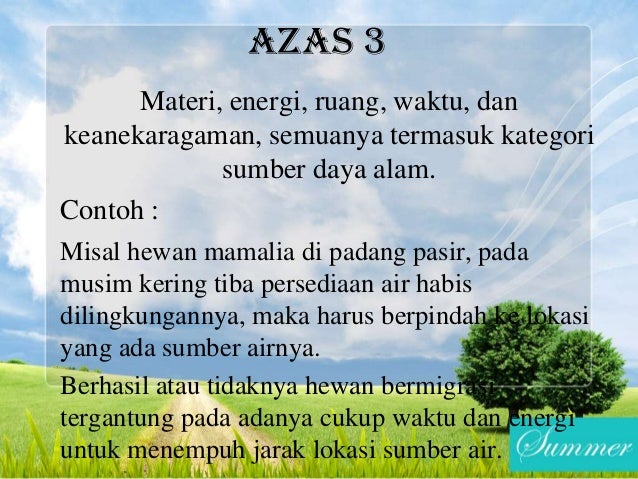 azas azas lingkungan hidup