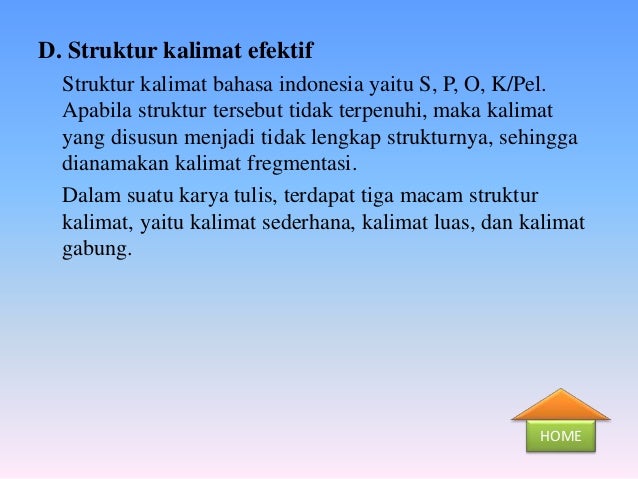 Presentasi bahasa indonesia kalimat efektif