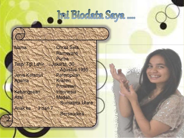 Presentasi data diri christ sela rameyanti purba 