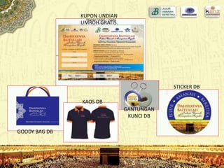 KUPON UNDIAN
UMROH GRATIS.
GOODY BAG DB
KAOS DB
GANTUNGAN
KUNCI DB
STICKER DB
 