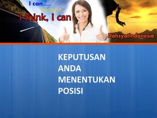 KEPUTUSAN
ANDA
MENENTUKAN
POSISI
 
