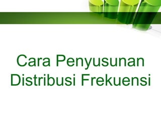 Cara Penyusunan
Distribusi Frekuensi
 