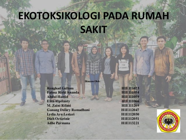 TUGAS EKOTOKSIKOLOGI RUMAH SAKIT TEKNIK LINGKUNGAN