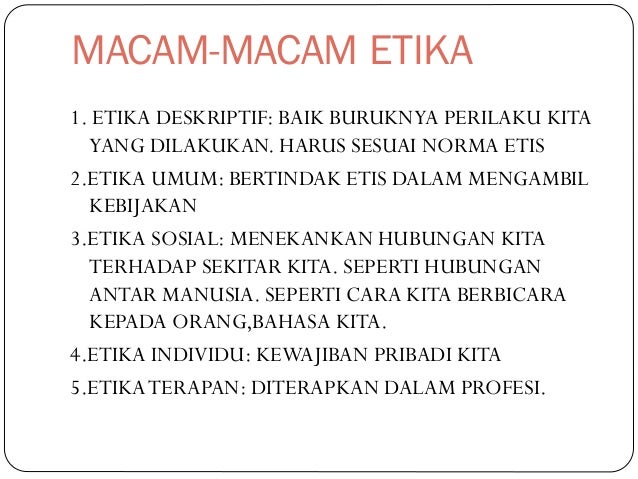 Presentasi etika