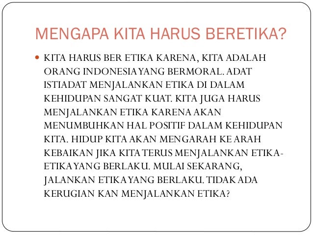 Presentasi etika