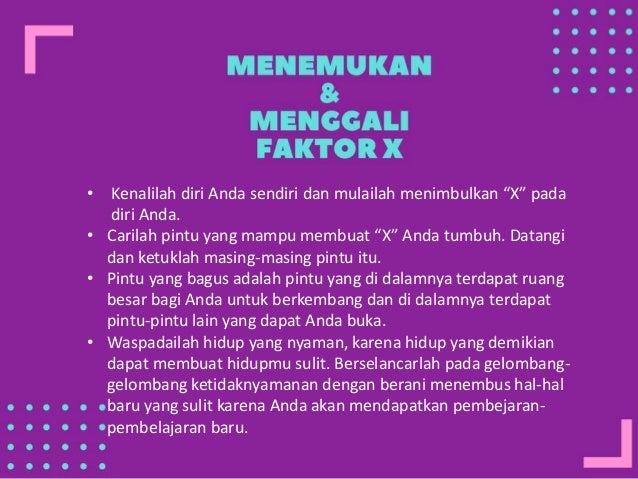 Presentasi Kewirausahaan Faktor X