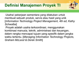 Manajemen proyek TI | PPTX