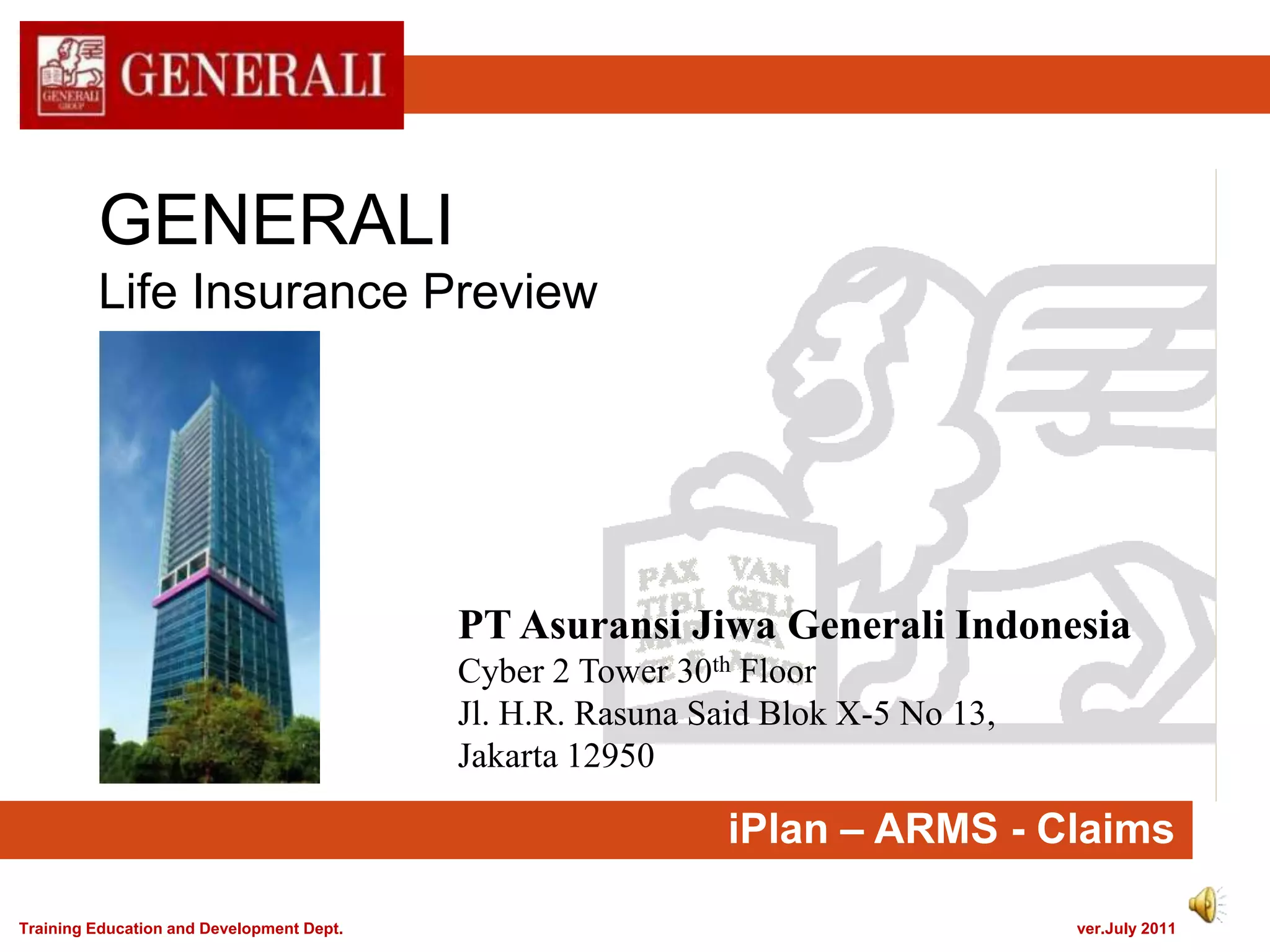 Generali Life Insurance Presentasi generali indonesia | PPTX