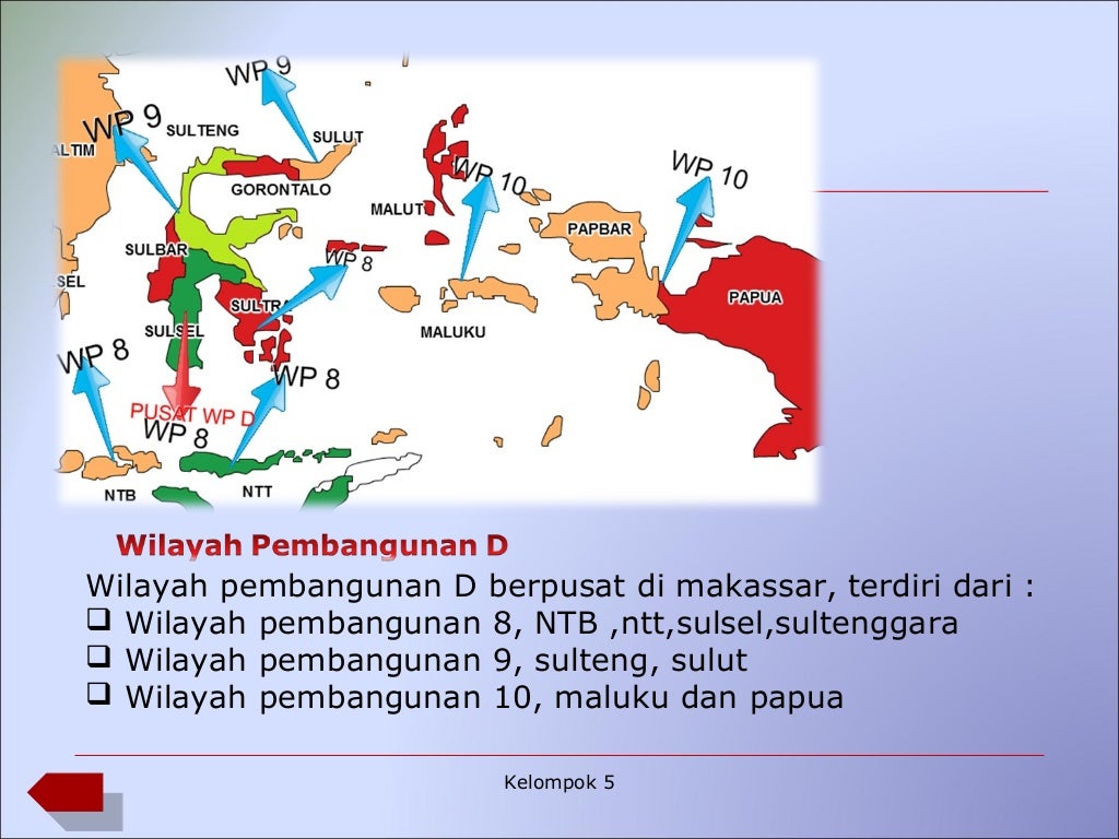 Presentase Pembagian  Wilayah  Pembangunan Di indonesia 