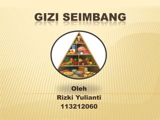 GIZI SEIMBANG
Oleh
Rizki Yulianti
113212060
 