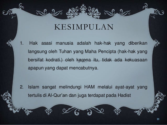 Hak Asasi Manusia Dalam Islam Hak Asasi Manusia Dalam Islam