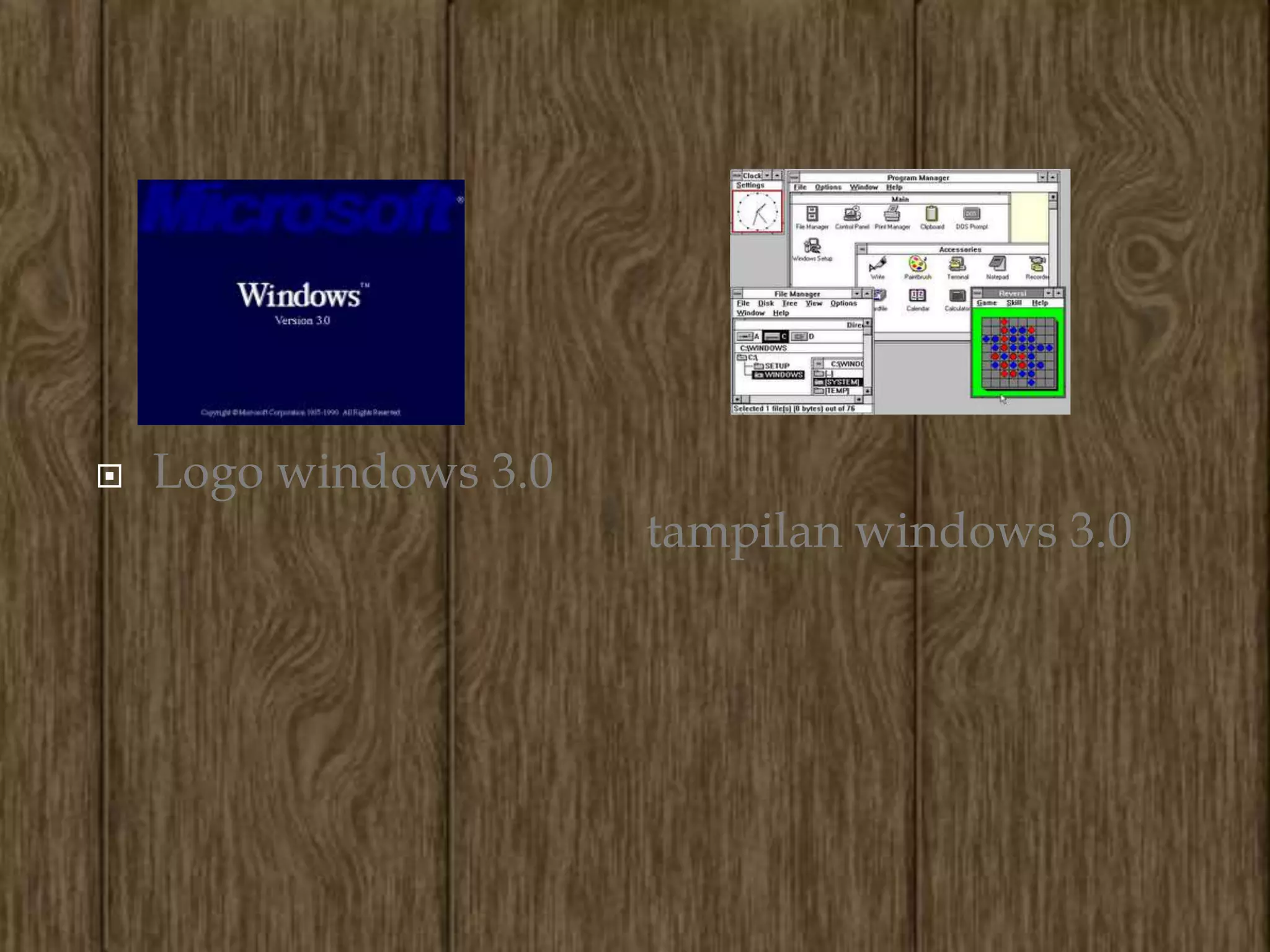    Logo windows 3.0
                       tampilan windows 3.0
 