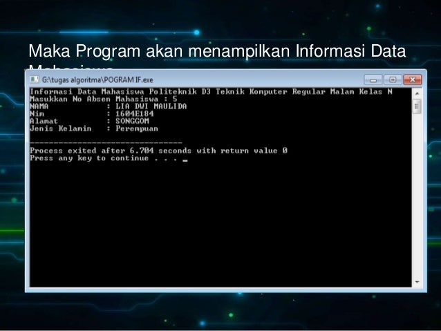 Contoh Presentasi ALgoritma Pemrograman Percabangan IF