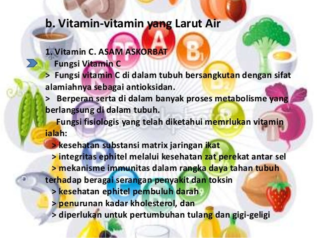 Fungsi utama vitamin adalah mengatur proses metabolisme