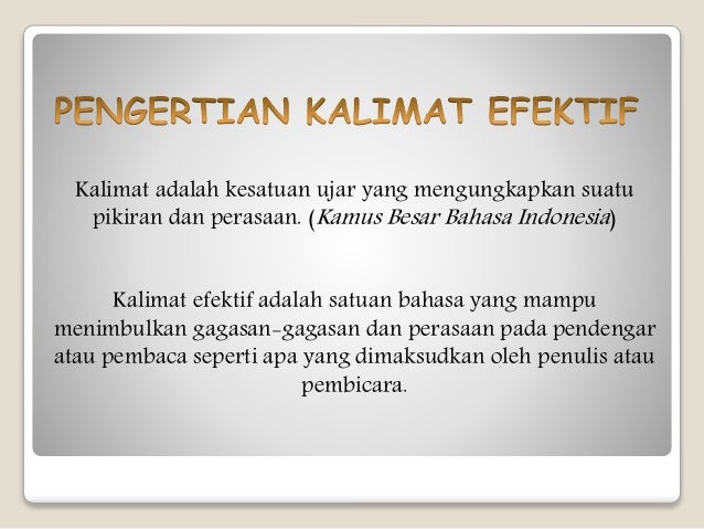 Presentasi kalimat efektif