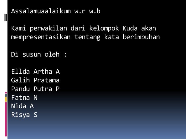 Presentasi Kata Berimbuhan