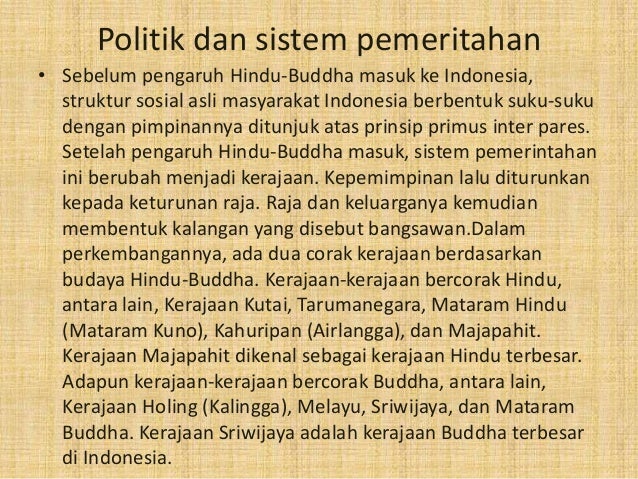 Presentasi kehidupan politik ekonomi sosial budaya pada