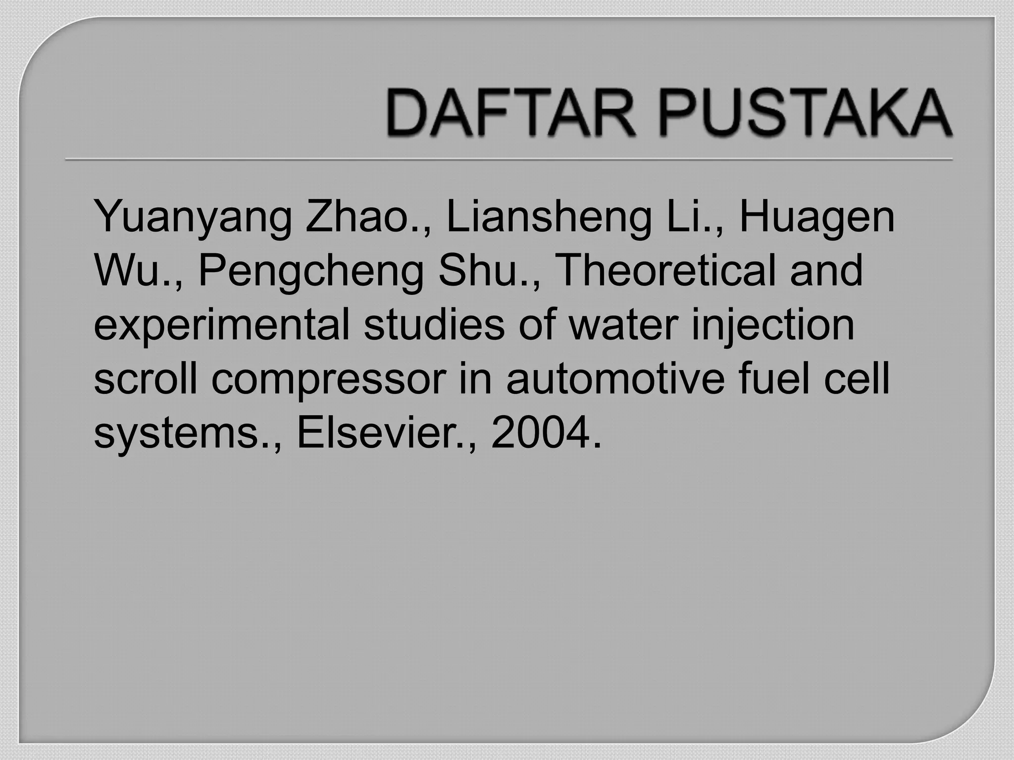 water injection scroll compressor in automotive fuel cell systems | PPTX