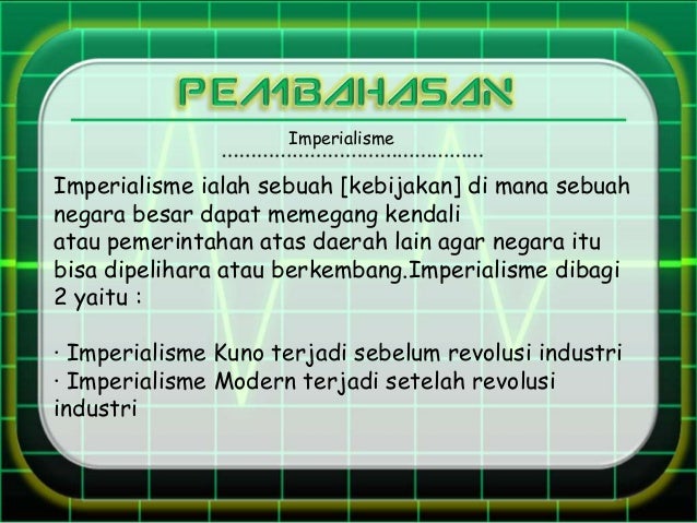 Merkantilisme Imperialisme Kolonialisme