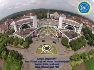 Kampus Terpadu UMY
Luas 27 ha di Ringroad Selatan Tamantirto Jogja
Kampus Bebas Asap Rokok
Green Campus Award 2013

 