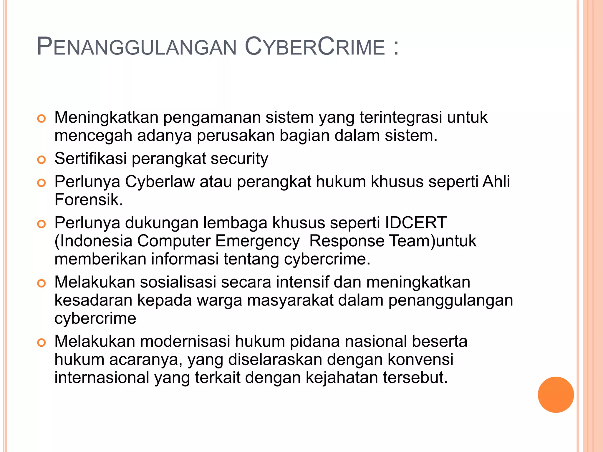 Presentasi komputer dan masyarakat Cybercrime | PPTX