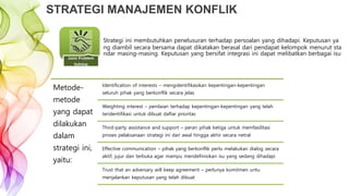 Problem Yang Dihadapi Manajemen Konflik | PPTX