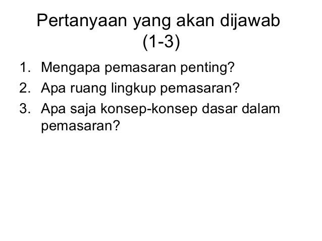 Presentasi Manajemen Pemasaran Bab 1