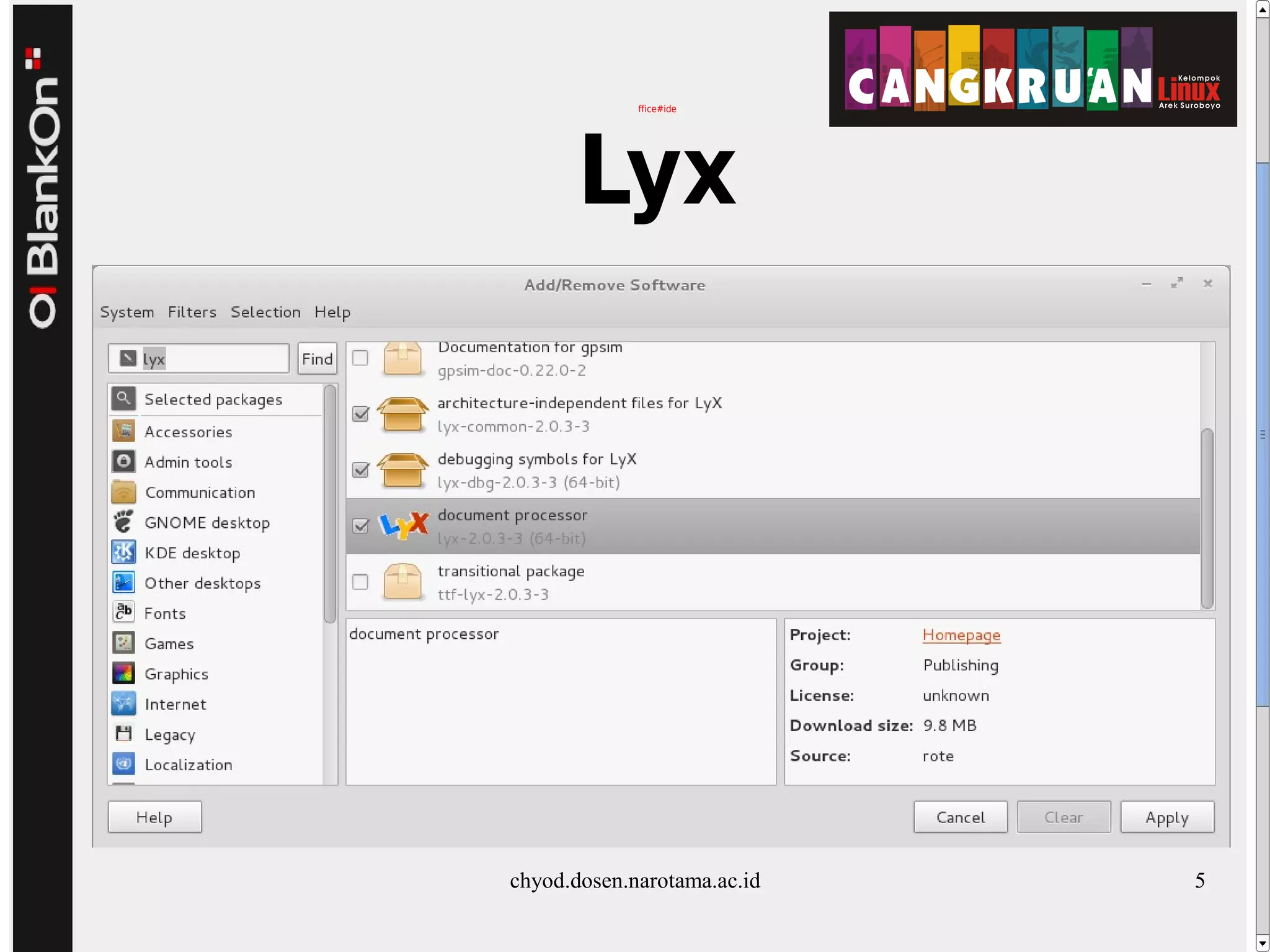 ffice#ide
Lyx
chyod.dosen.narotama.ac.id 5