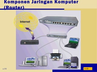 Komponen Jaringan Komputer
(Router)
p. 212 Next
 