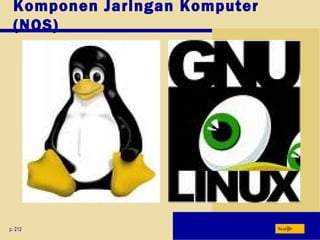 Komponen Jaringan Komputer
(NOS)
p. 212 Next
 