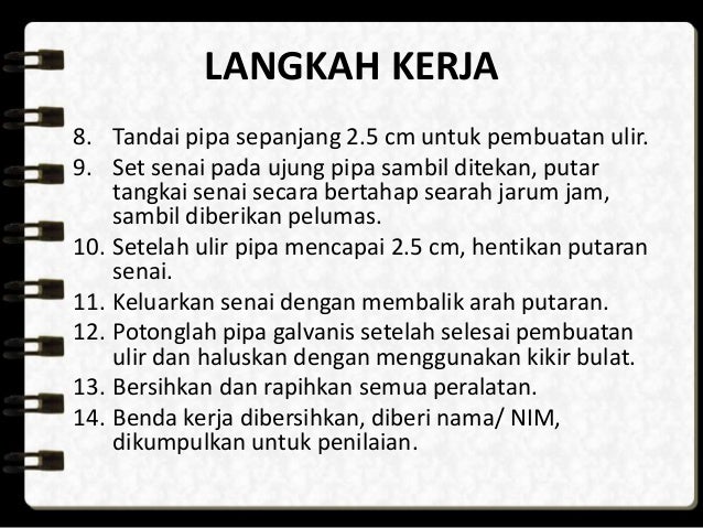 Perangkat RHVAC - Pembuatan Ulir Pipa Manual