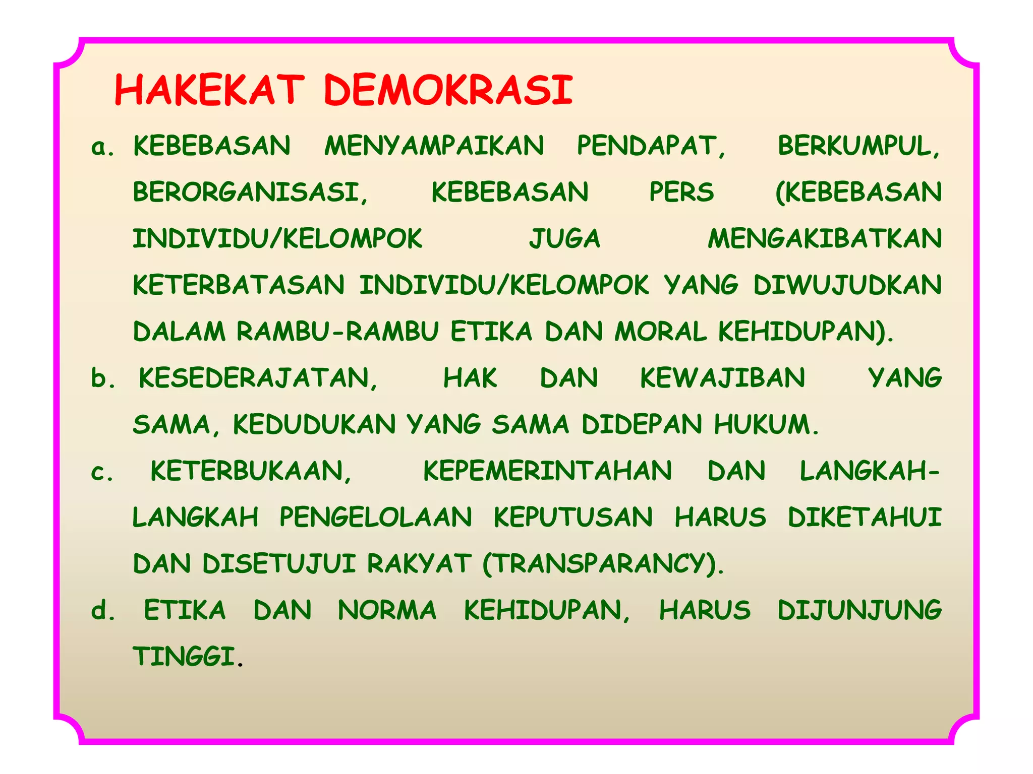 Hakikat dan Prinsip Demokrasi PPTX