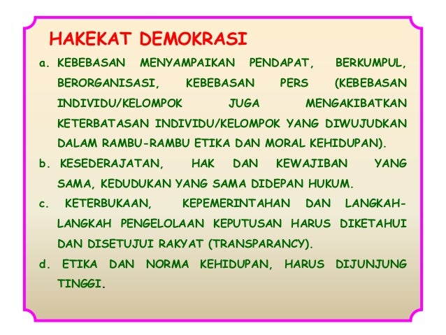 Hakikat dan Prinsip Demokrasi