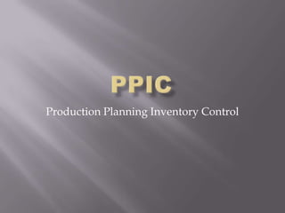 Production Planning Inventory Control
 