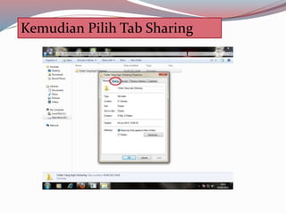 Kemudian Pilih Tab Sharing 
 