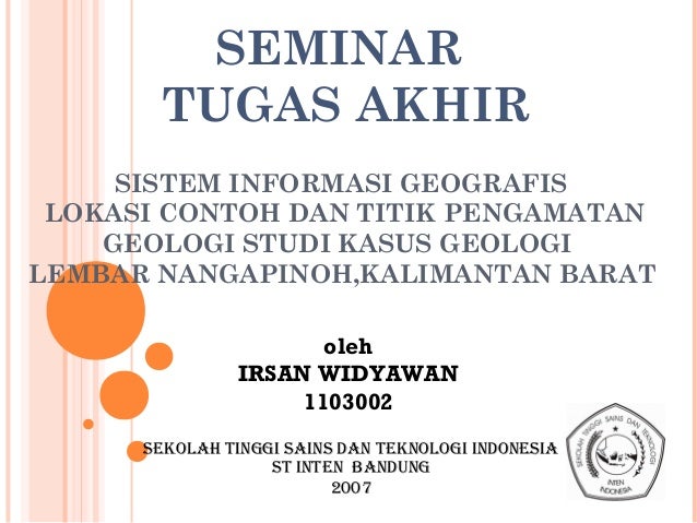 Presentasi Seminar Tugas Akhir Sistem Informasi Geografis Lokasi Con