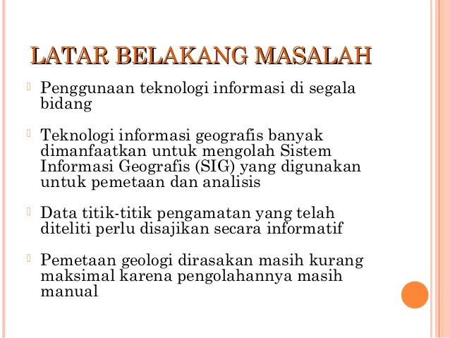 Presentasi Seminar Tugas Akhir Sistem Informasi Geografis Lokasi Con