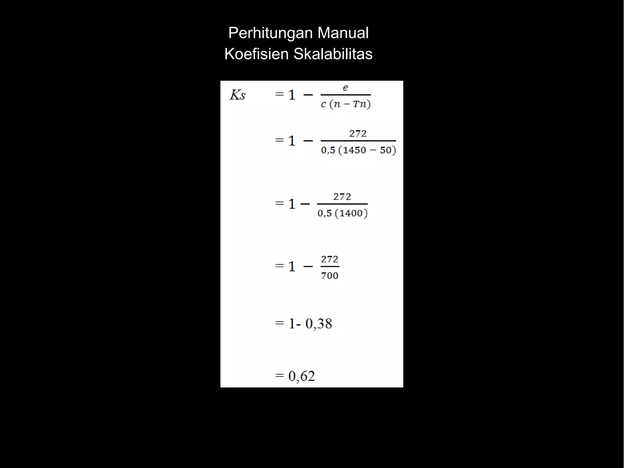 Perhitungan Manual
Koefisien Skalabilitas
 