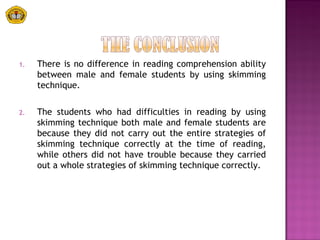 The Reading Comprehension Ability of Male and Female Students by Using ...