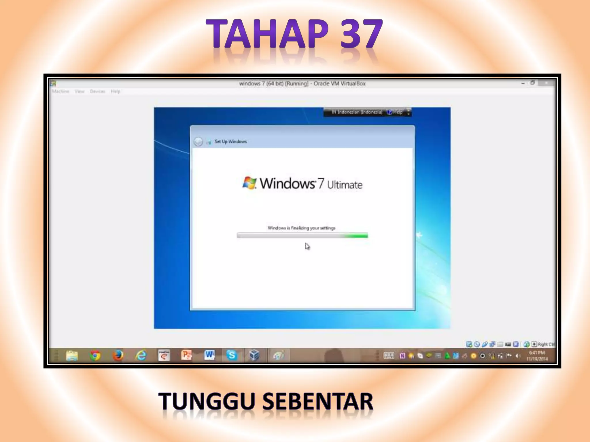 menginstal so windows 7(64 bit) menggunakan virtual box