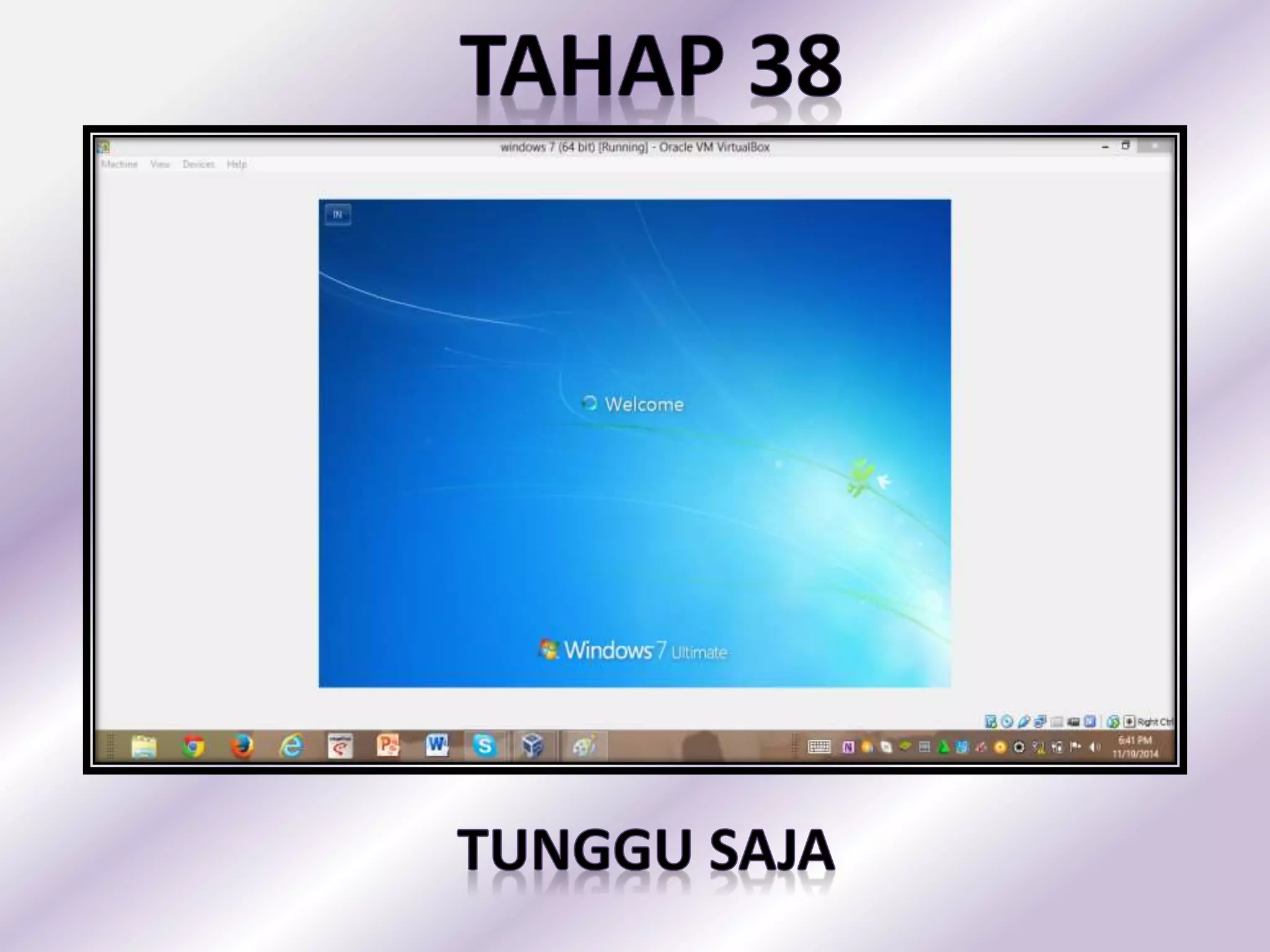 menginstal so windows 7(64 bit) menggunakan virtual box