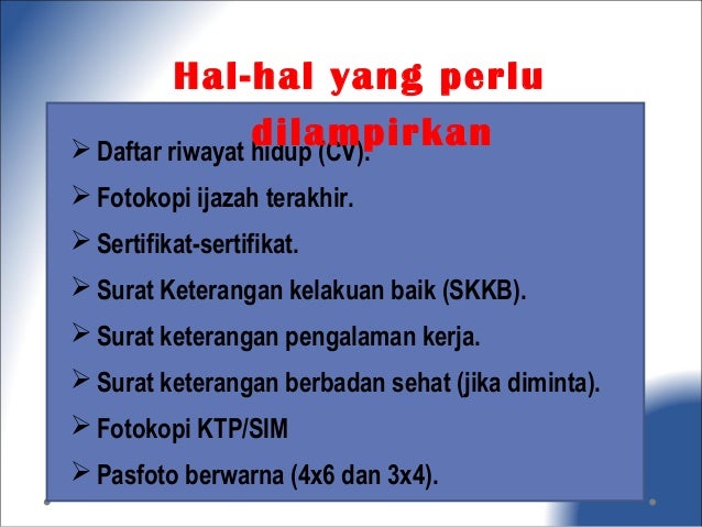 Contoh Surat Lamaran Kerja Model Terpisah Dengan Daftar ...