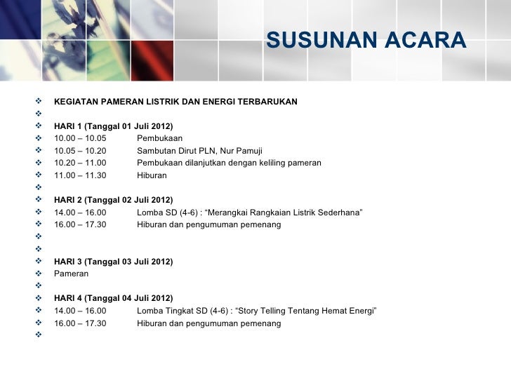 Presentasi pameran hemat listrik dan energi terbarukan