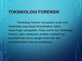 proses pemeriksaan toksikologi di laboratorium forensik
